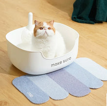 Makesure series Open Cat Litter Tray Cat Litter Box - White