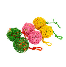 Colourful Wicker Ball - 6 Pack