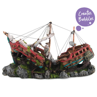 Bubbling Galleon With Cannons Fish Tank Ornament