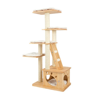 HONEYPOT CAT Solid Wood 5-Level Cat Tree