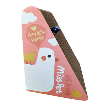 Misspet Triangle Cat Scratcher Pink Duck