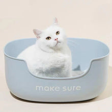 Makesure series Open Cat Litter Tray Cat Litter Box - Blue