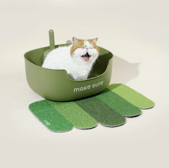 Makesure series Open Cat Litter Tray Cat Litter Box - Green