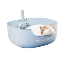 Makesure series Open Cat Litter Tray Cat Litter Box - Blue