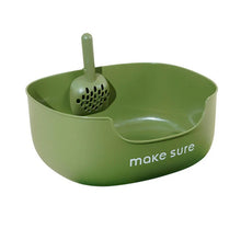 Makesure series Open Cat Litter Tray Cat Litter Box - Green