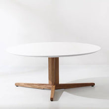 Ivory Oak Round Coffee Table Set