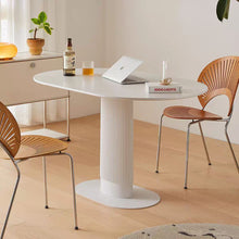 Pillar White Oval Dining Table