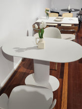 Pillar White Oval Dining Table
