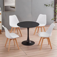 Black Round Dining Table - Multicolor