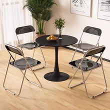 Black Round Dining Table - Multicolor