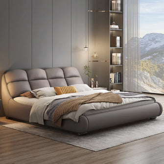 Italian Style Double-Layered Headboard Designed Bed Frame