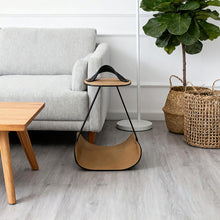 Italian Style Leather Side Table