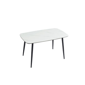 Minimalist White Marble Dining Table