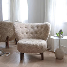 Creamy Lamb Fur Lounge Chair