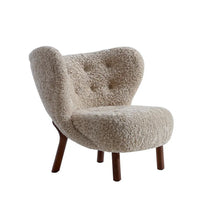 Creamy Lamb Fur Lounge Chair