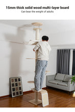 Floor to Ceiling Climbing Solid Wood Hemp Rope 7-layer Cat Tree