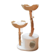 Solid Wood Hemp Rope Cat Tree