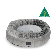 Harley Pet Bed Harlow Grey & Artic Faux Fur