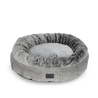 Harley Pet Bed Harlow Grey & Artic Faux Fur