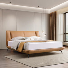 London High Legged Genuine Leather Bed