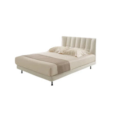 Modernist Cream Leather Bed
