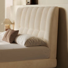 Modernist Cream Leather Bed