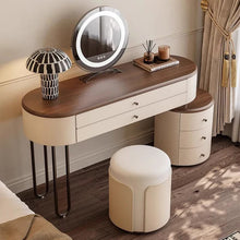 Ivory French Style Leather Vanity Table