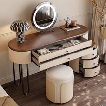 Ivory French Style Leather Vanity Table