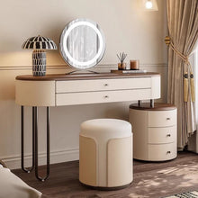 Ivory French Style Leather Vanity Table