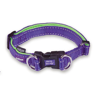 Easy-clip Dog Collar - Purple & Lime