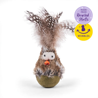 Eco-Friendly Wobble Bird cat toy with recycled materials