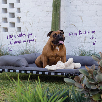 Outdoor Lounge Dog Bed Topper - Slate