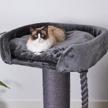 High Bed Cat Scratch Post - Charcoal Plush