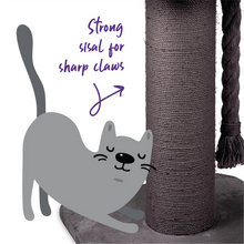 High Bed Cat Scratch Post - Charcoal Plush