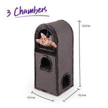 3 Chambers Cat Den - Charcoal