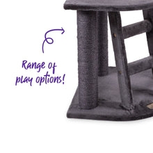 Grey Corner 3 Level Cat Playground