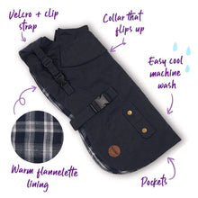 Aussie Oilskin Waterproof Dog Coat - Navy