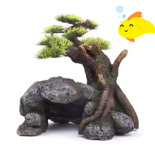 Bonsai With Cave & Plants Fish Tank Ornament