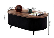 Oval Luxe Coffee Table Set With Storage