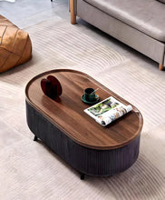 Oval Luxe Coffee Table Set With Storage