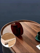 Oval Luxe Coffee Table Set With Storage