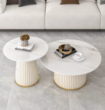 Round Marble Coffee Table Set