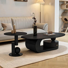 Onyx Elegance  Oval Coffee Table Set