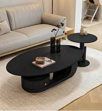 Onyx Elegance  Oval Coffee Table Set