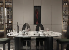 Italiano Oval Marquina Dining Table