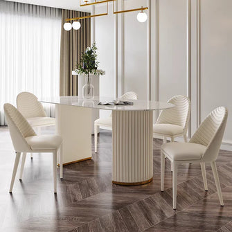 Modernist Oval Marble Dining Table