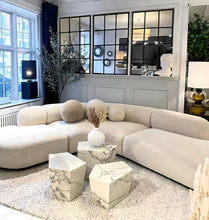 Elysian Elegant Flannelette Curved Chaise Sofa - L Shaped