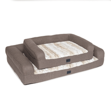 Orthopaedic Pet Sofa Light Brindle Faux Fur