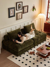 Nova Velvet Tofu Sofa - Multicolor