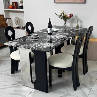 MARCIANO Black Marble Dining Table